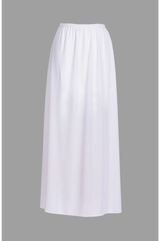 Beyaz Kadın Uzun Büyük Beden Jupon Etek Astarı