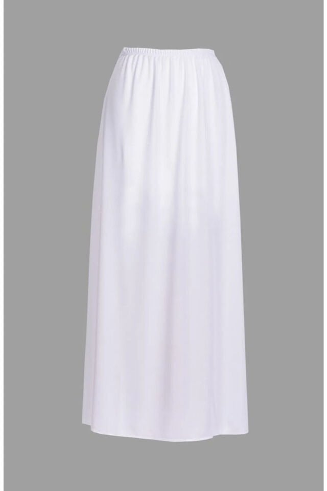 Beyaz Kadın Uzun Büyük Beden Jupon Etek Astarı