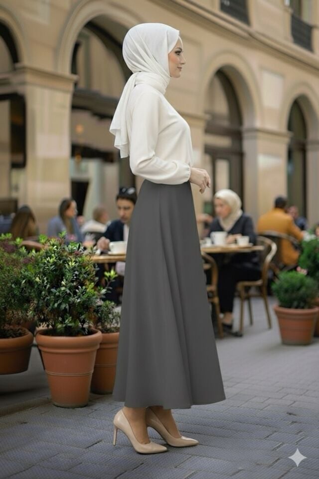 SCUBA KREP BEL LASTİKLİ KLOŞ ETEK(93-94CM UZUNLUK)(kısa süreliğine lansman fiyatı)