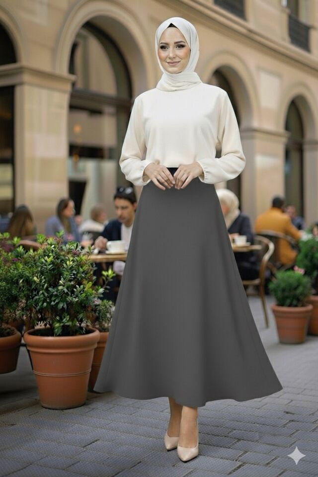 SCUBA KREP BEL LASTİKLİ KLOŞ ETEK(93-94CM UZUNLUK)(kısa süreliğine lansman fiyatı)